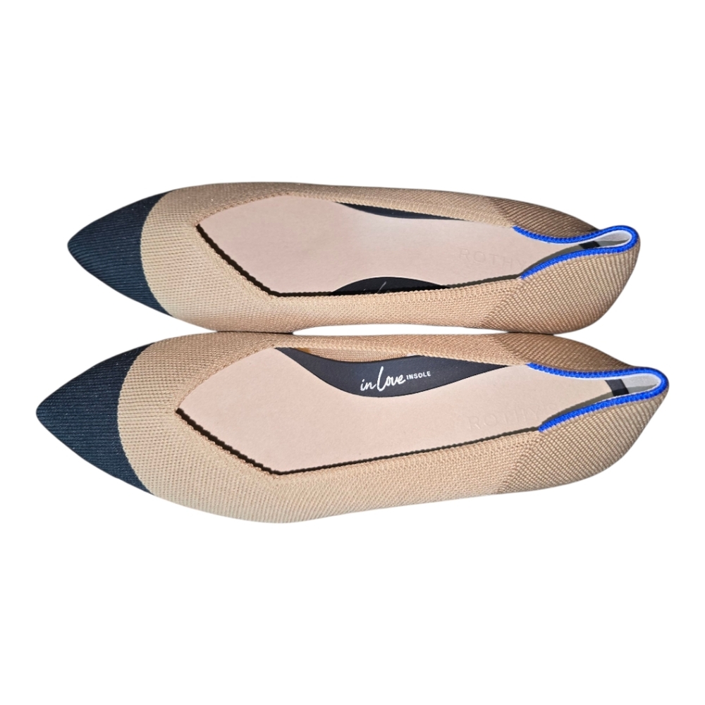 Rothy's The High Point Heels Beige Black Office Career Business New 9.5 - Picture 2 of 11